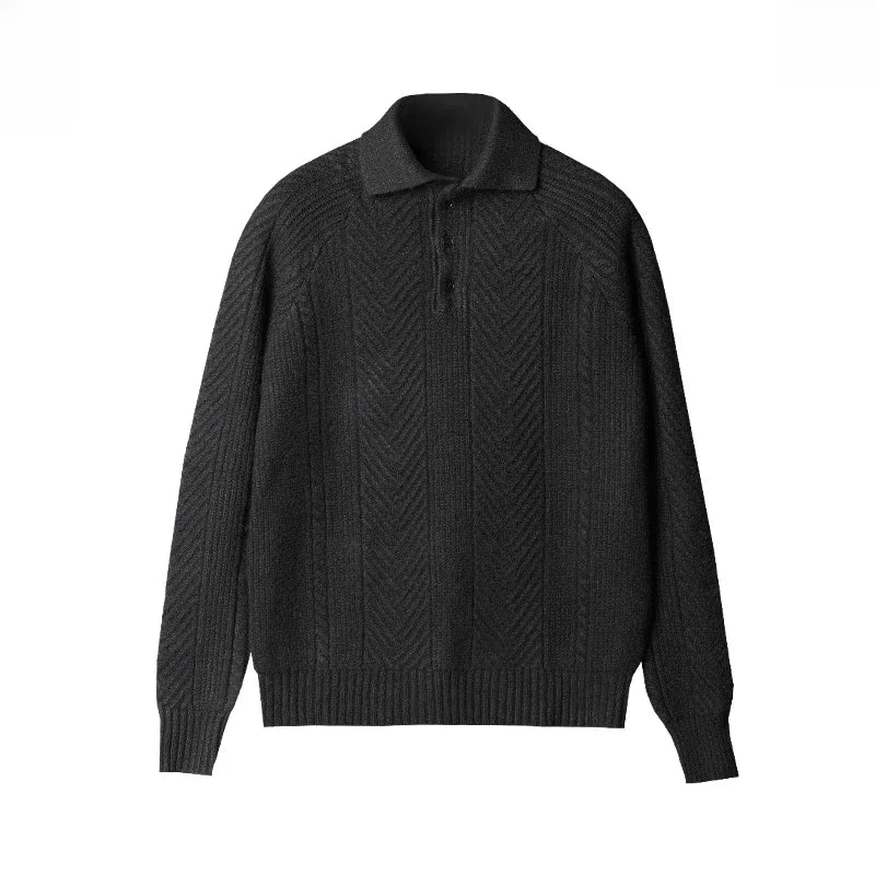 Ismael | Jersey polo de punto con diseño trenzado para hombre