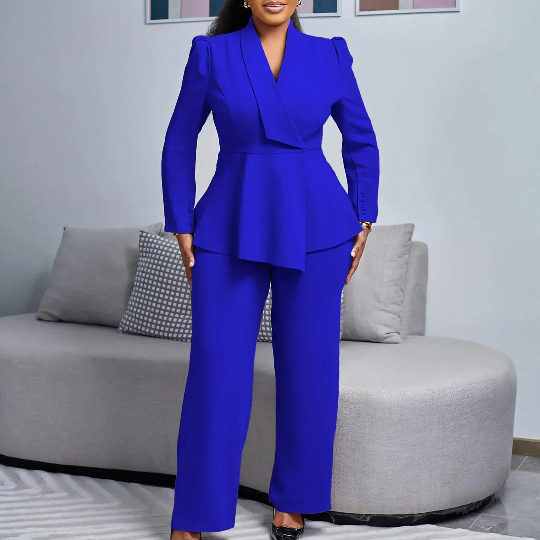 Valeria | Conjunto sastre para mujer con blazer largo entallado