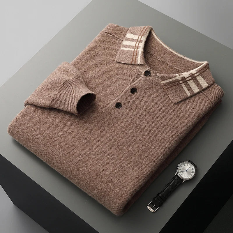 Corvian | Jersey clásico de invierno tipo polo para hombre