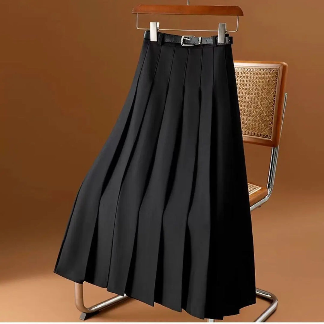 Cledia | Falda midi plisada de primavera para mujer con cinturón