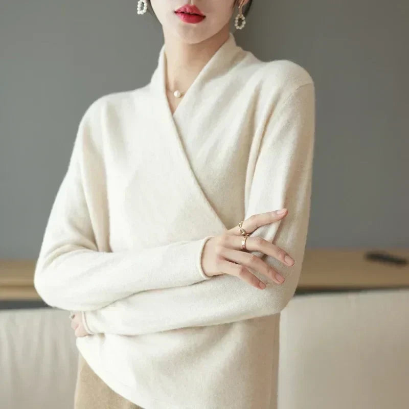 Eirena | Top cruzado con cuello en V para mujer de invierno y primavera