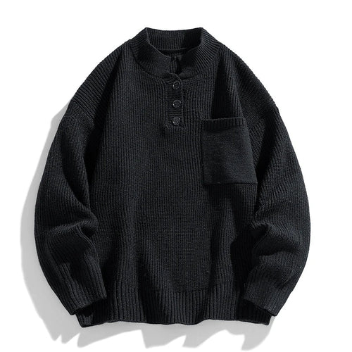 Belcino | Jersey de punto grueso de invierno con botones para hombre