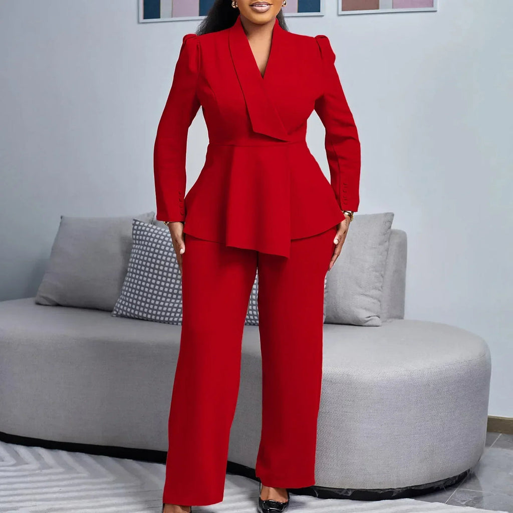 Valeria | Conjunto sastre para mujer con blazer largo entallado
