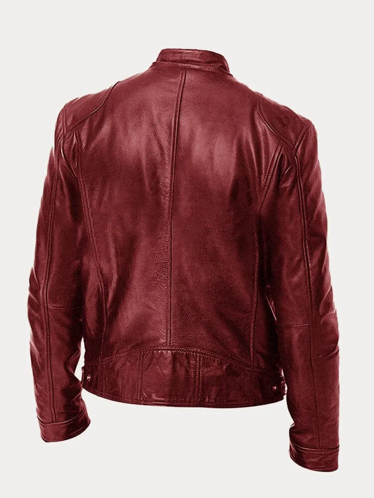 Ignacio | Chaqueta de moto con cremallera y cuello alto para hombre