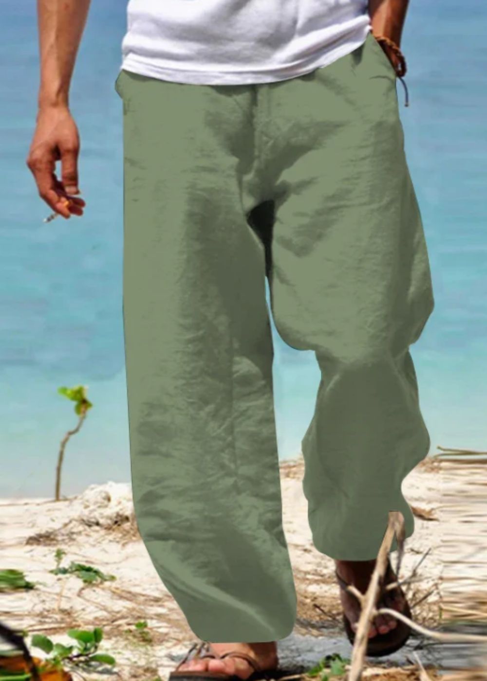 Timoteo | Pantalón ligero de hombre de corte amplio casual | Cómodo