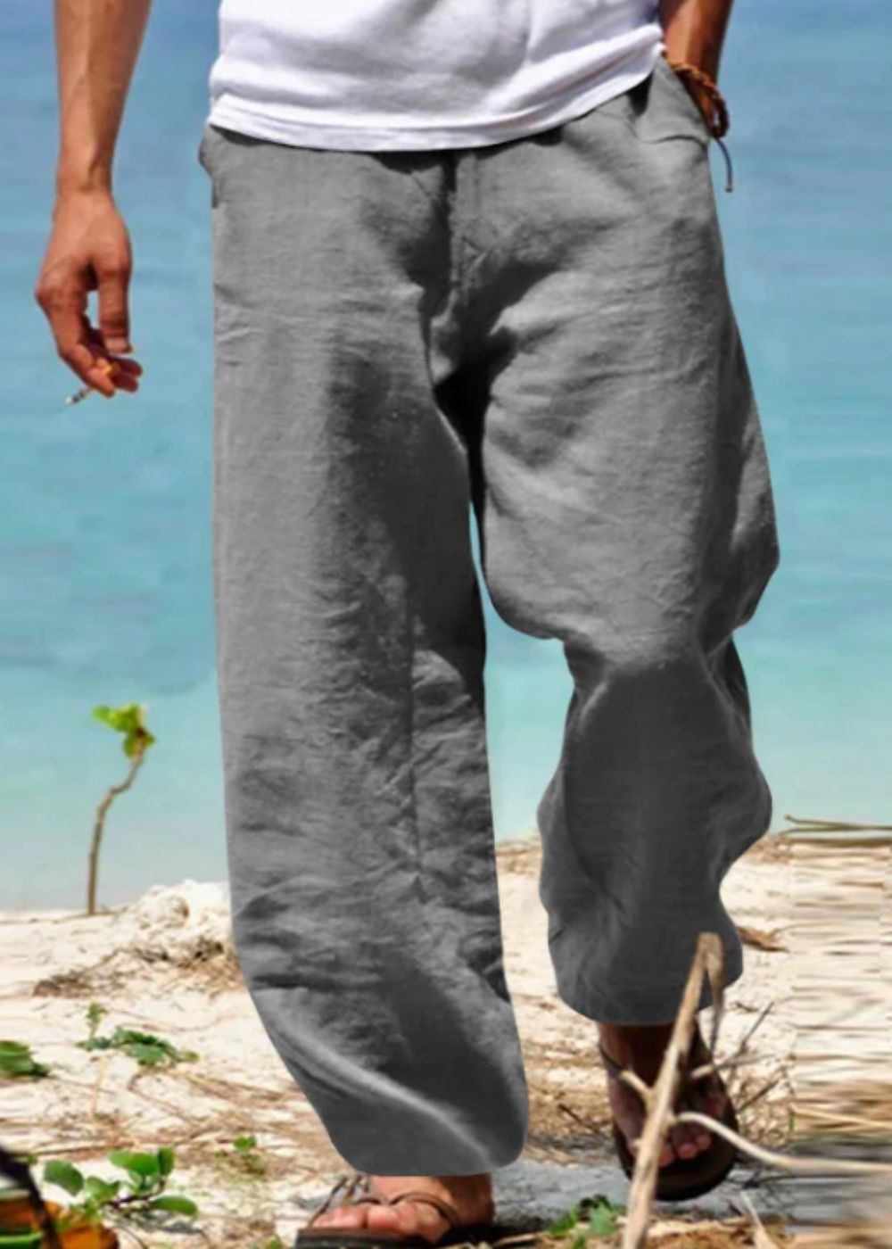 Timoteo | Pantalón ligero de hombre de corte amplio casual | Cómodo
