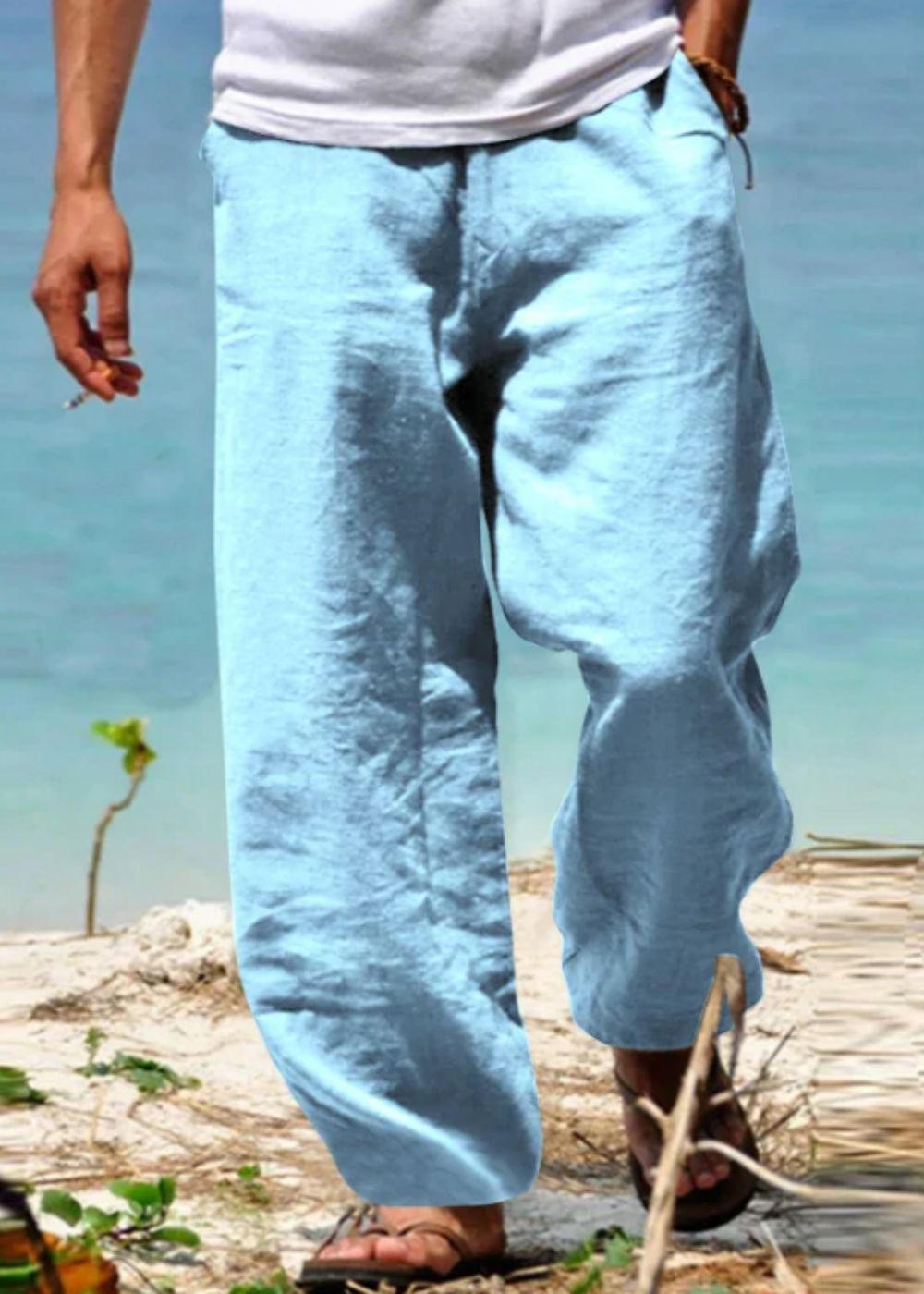 Timoteo | Pantalón ligero de hombre de corte amplio casual | Cómodo
