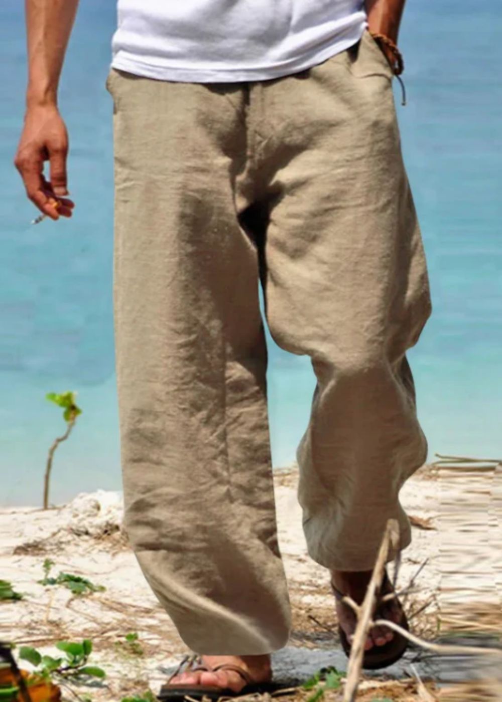 Timoteo | Pantalón ligero de hombre de corte amplio casual | Cómodo