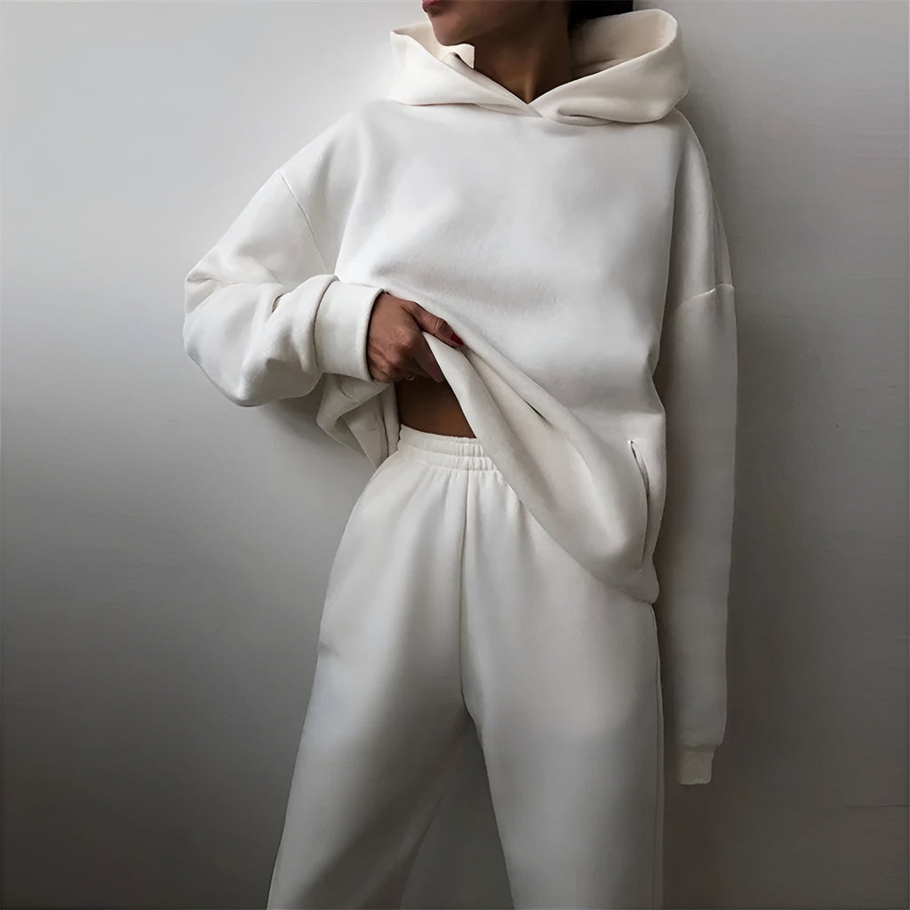 Nieva | Conjunto de chándal oversize de invierno con capucha para mujer