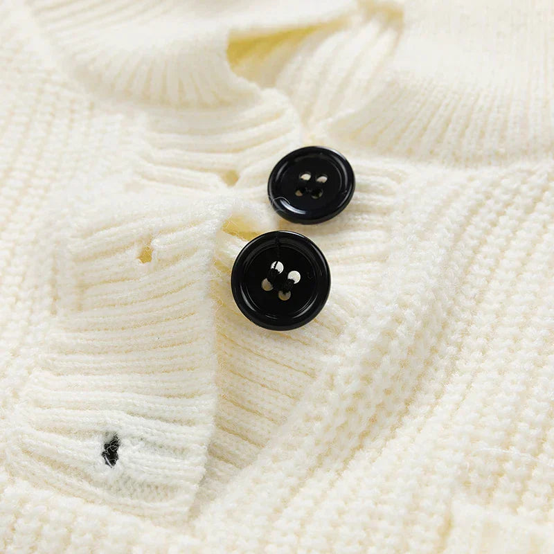 Belcino | Jersey de punto grueso de invierno con botones para hombre