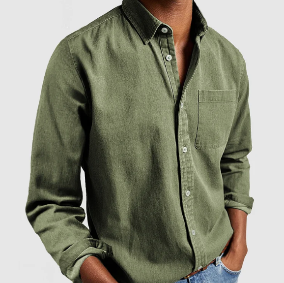 Dorian | Camisa clásica de hombre de manga larga con bolsillo cómodo | Elegante