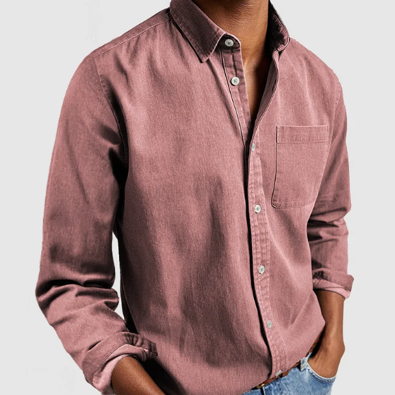 Dorian | Camisa clásica de hombre de manga larga con bolsillo cómodo | Elegante