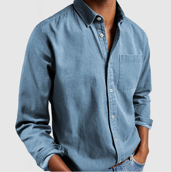 Dorian | Camisa clásica de hombre de manga larga con bolsillo cómodo | Elegante