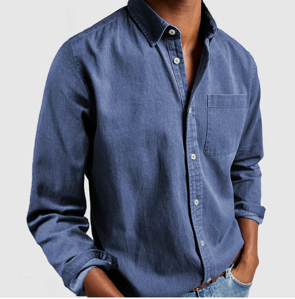Dorian | Camisa clásica de hombre de manga larga con bolsillo cómodo | Elegante