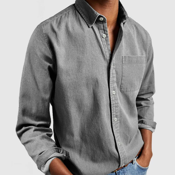 Dorian | Camisa clásica de hombre de manga larga con bolsillo cómodo | Elegante