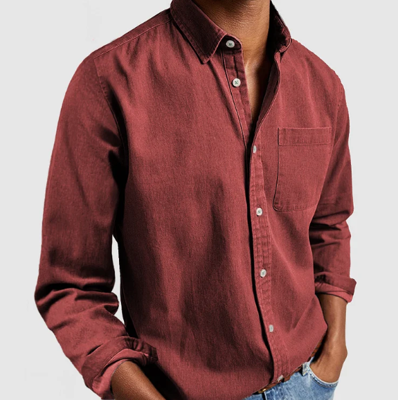 Dorian | Camisa clásica de hombre de manga larga con bolsillo cómodo | Elegante