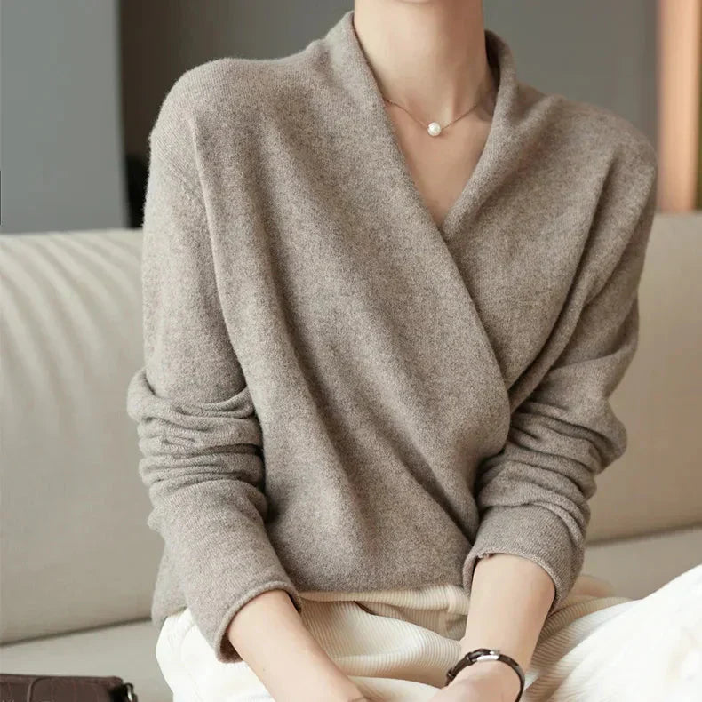 Eirena | Top cruzado con cuello en V para mujer de invierno y primavera