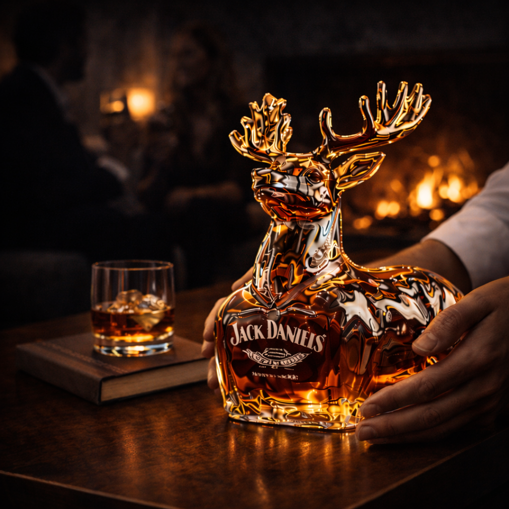 Jack Daniel's Whiskey Bottle - Reindeer Edition