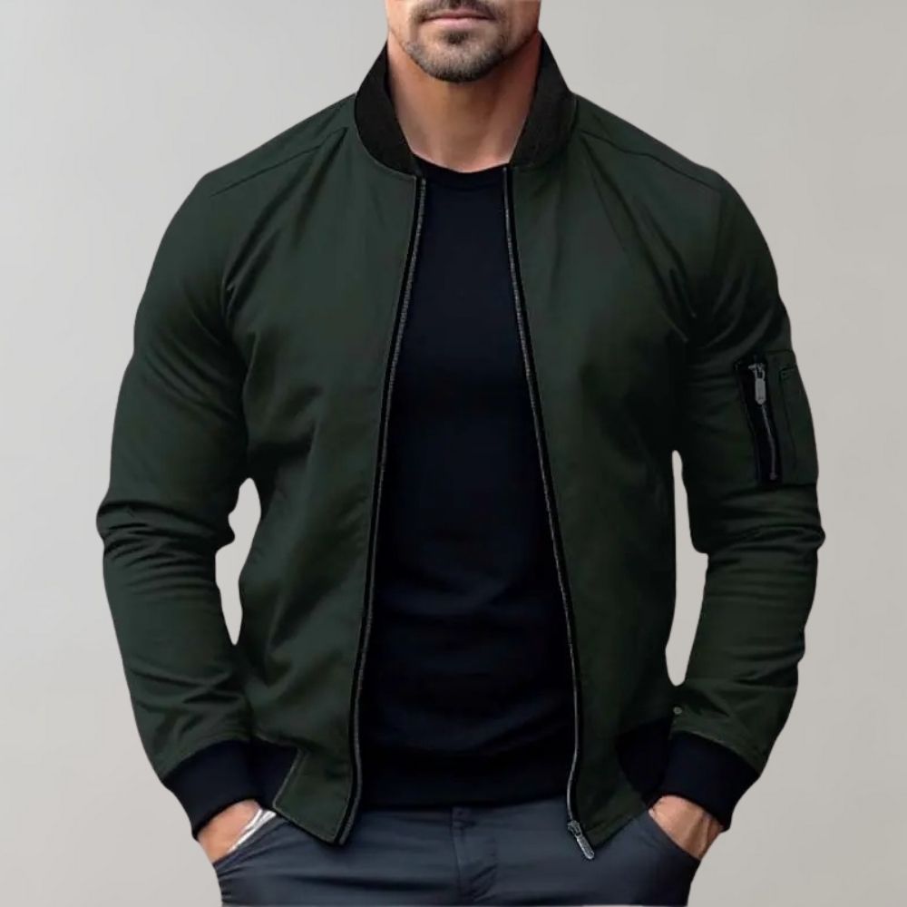 Rosendo | Chaqueta bomber slim fit con cremallera para hombre