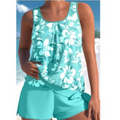 Wilandra | Conjunto de dos piezas para mujer con top floral sin mangas y shorts | Verano