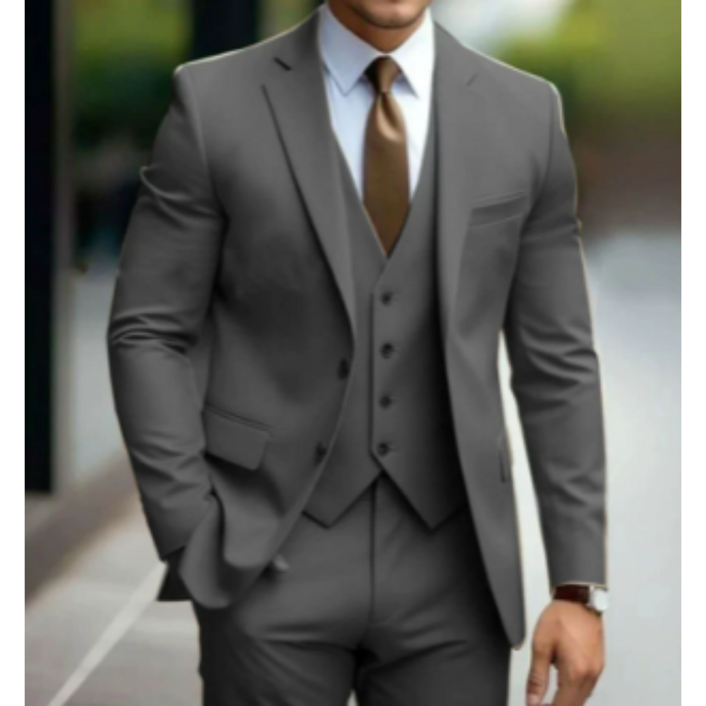 Gregorio | Traje de tres piezas para hombre con chaleco y chaqueta de corte slim | Formal