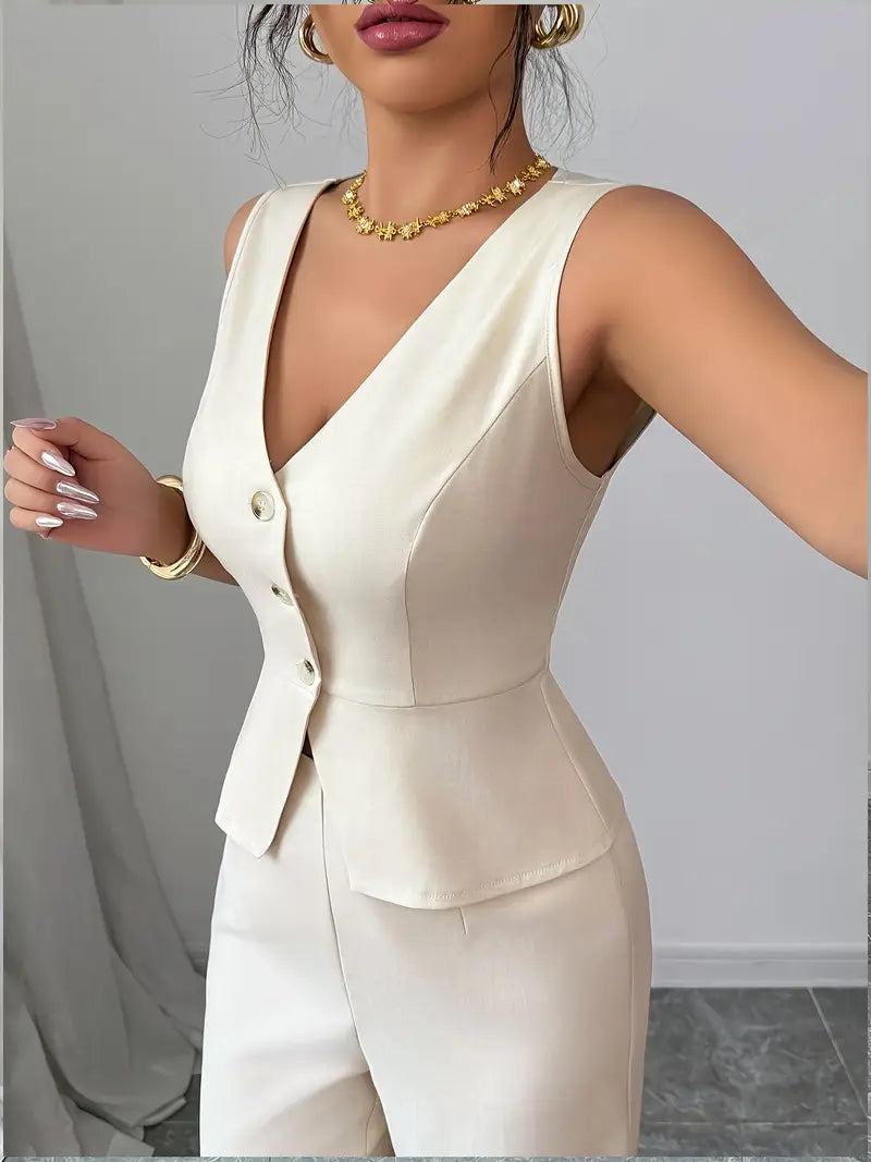 Maria | Conjunto de mujer para primavera sin mangas con escote
