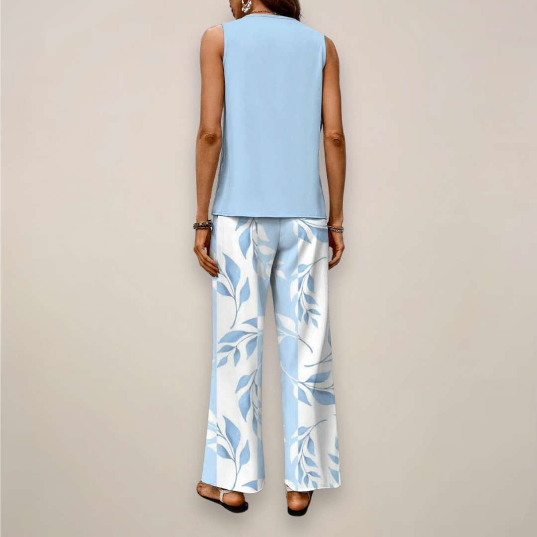Adoración | Conjunto estampado de mujer para primavera con pantalón ancho