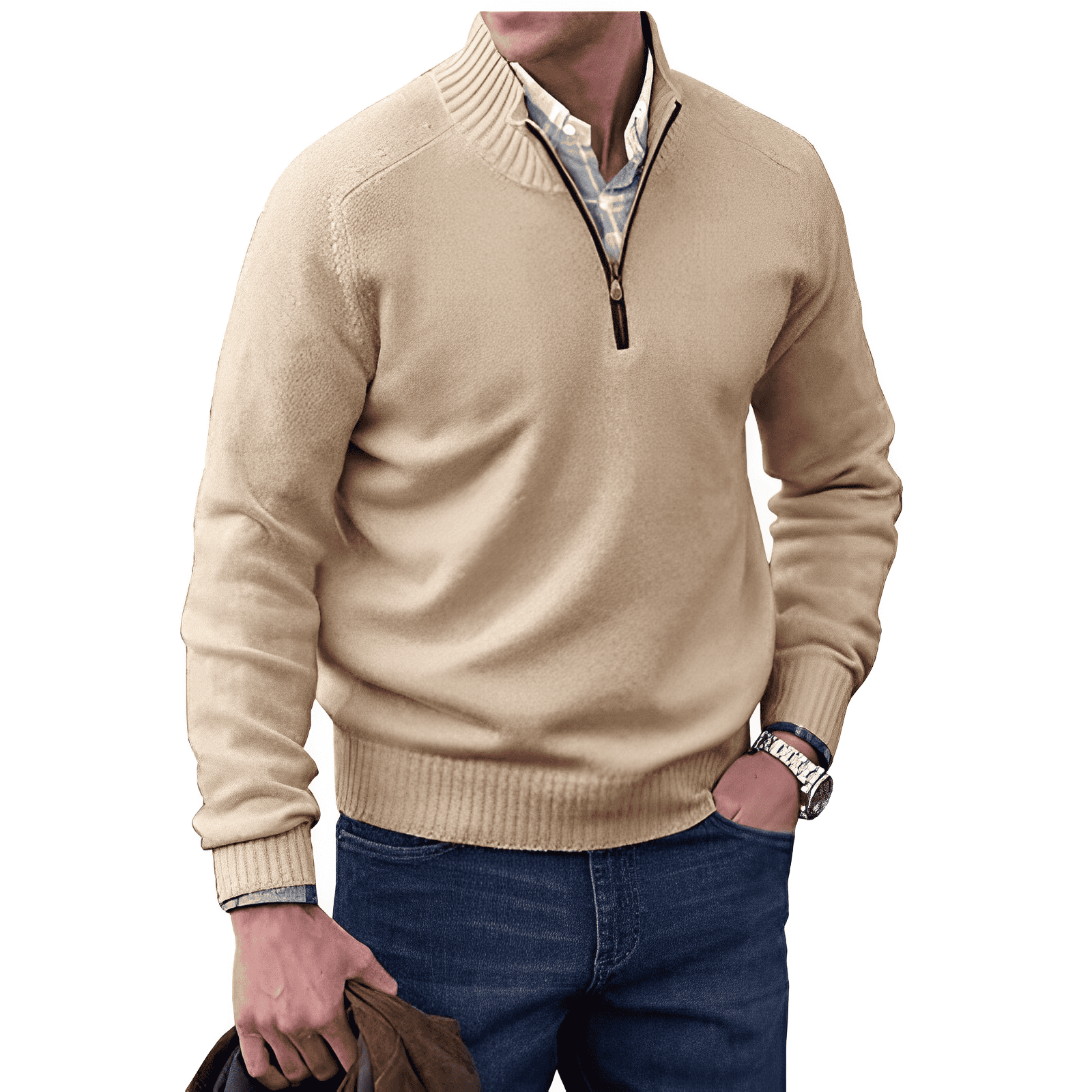 Julio | Jersey de punto casual con media cremallera para hombre