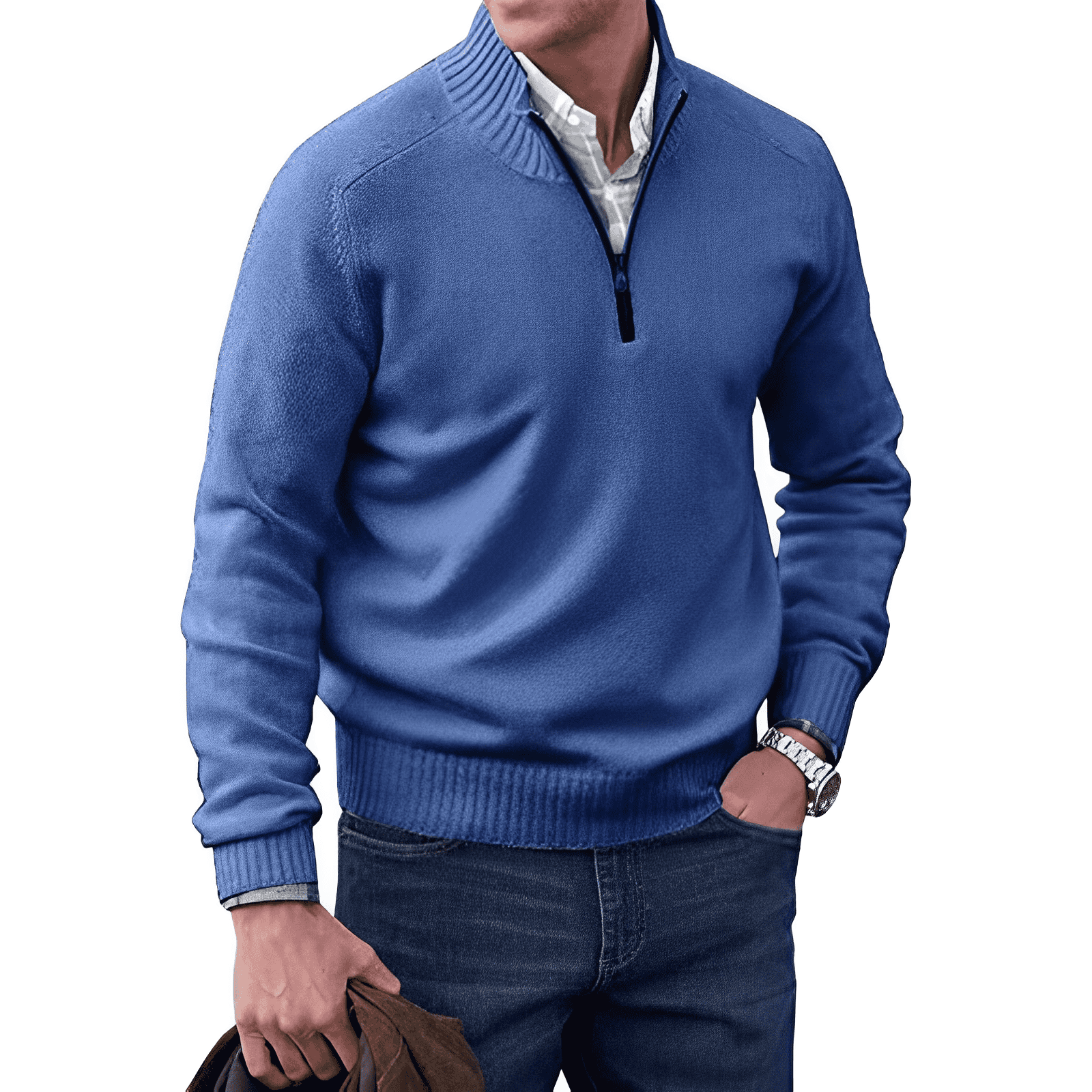 Julio | Jersey de punto casual con media cremallera para hombre