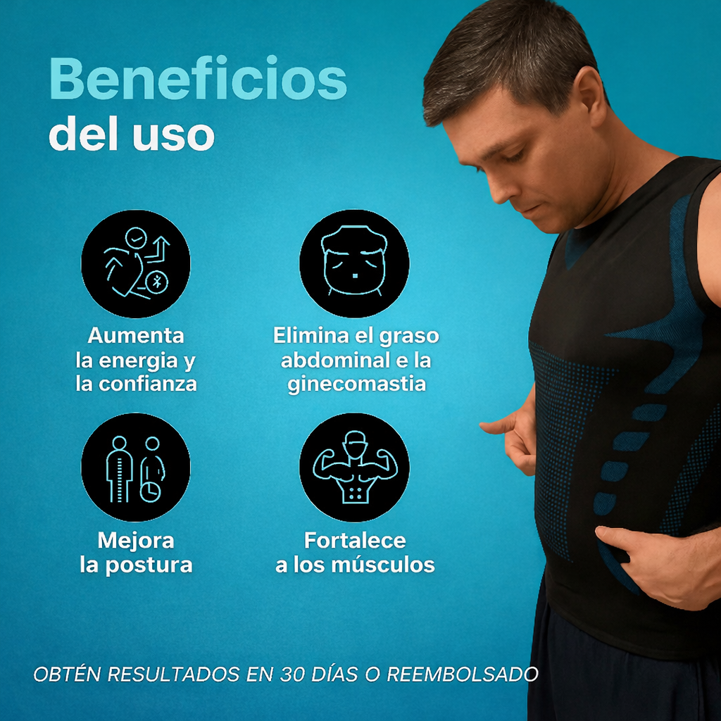 Camiseta De Compresión Masculina – Moldea Torso Y Mejora Postura