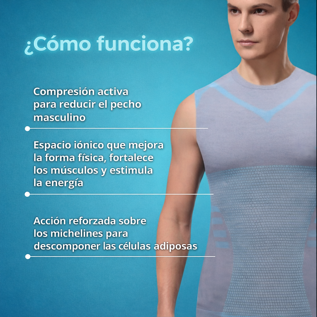 Camiseta De Compresión Masculina – Moldea Torso Y Mejora Postura