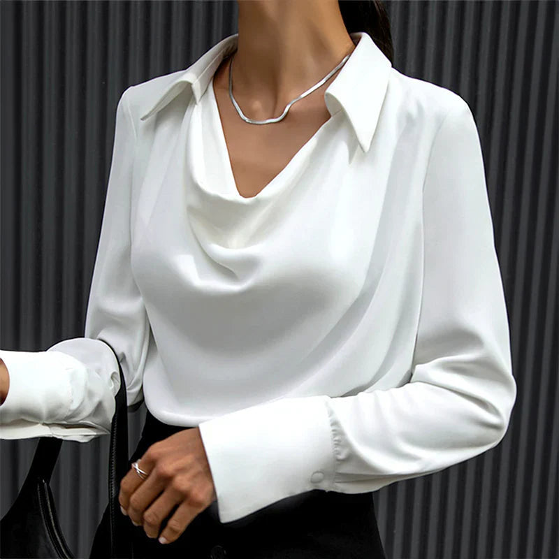 Ona | Blusa moderna de satén con manga larga para mujer