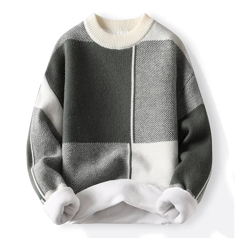 Thiago | Jersey de primavera para hombre con bloques de color y cuello redondo