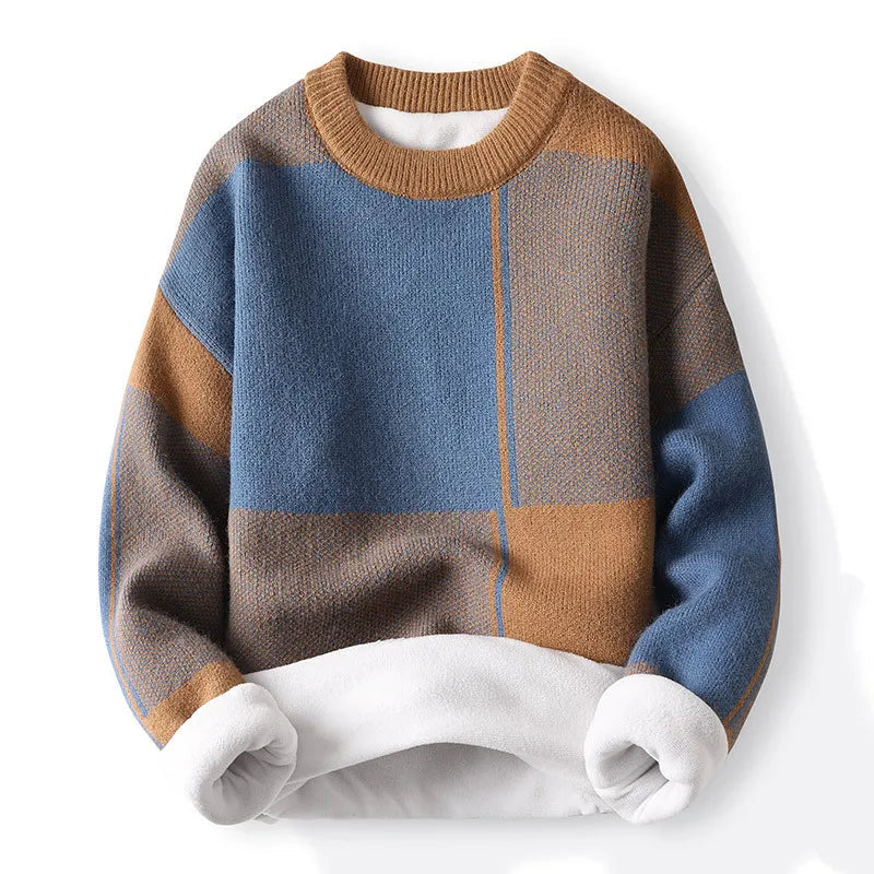 Thiago | Jersey de primavera para hombre con bloques de color y cuello redondo