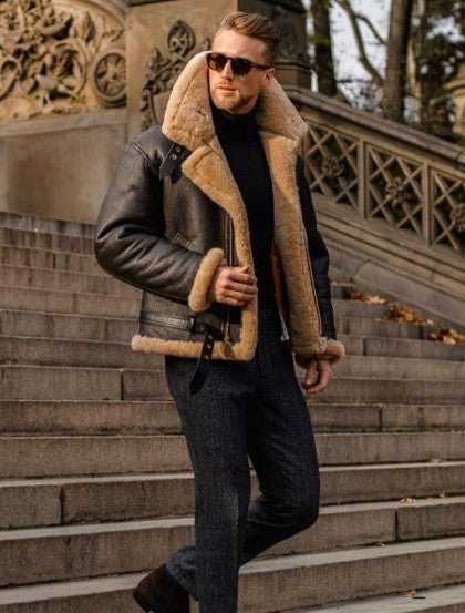 Chaqueta clásica con cremallera para hombre