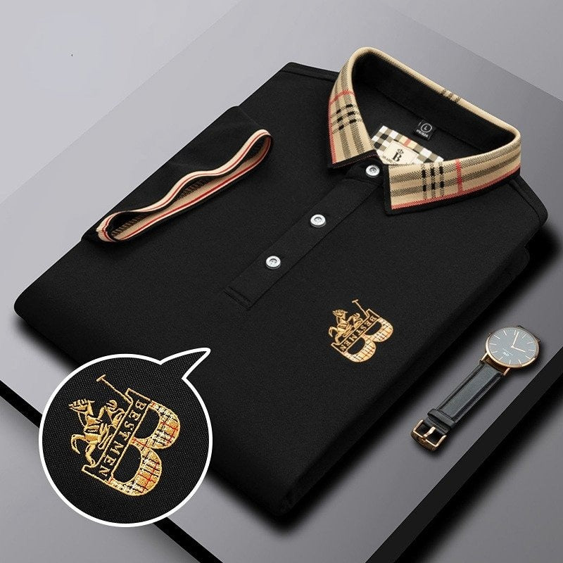 Jenaro | Polo informal para hombre con cuello en contraste a cuadros | Elegante