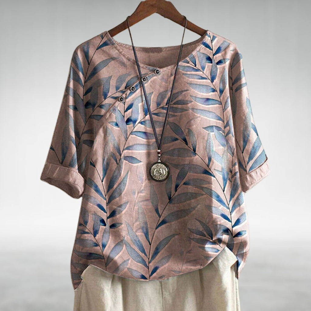 Dune | Blusa casual con estampado de hojas y botones para mujer