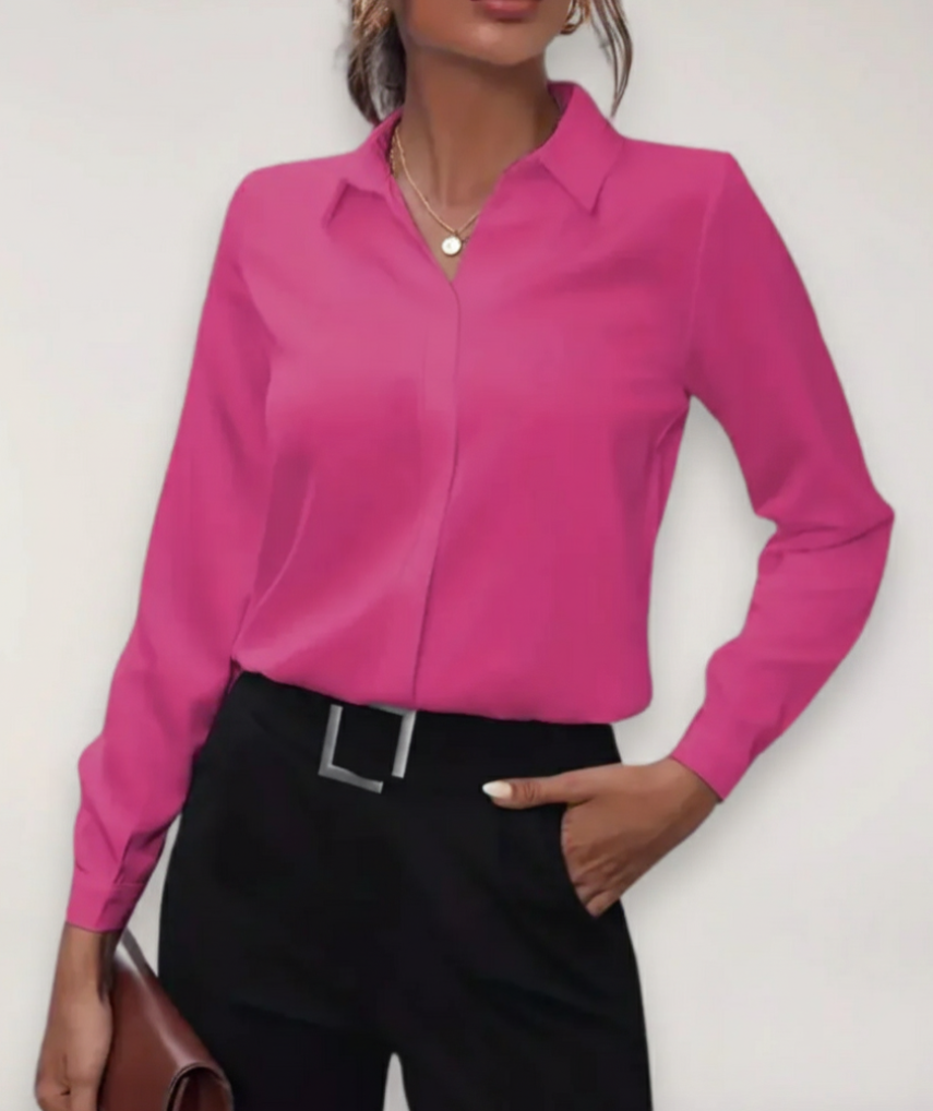 Aurelia | Blusa clásica con cuello camisero para mujer