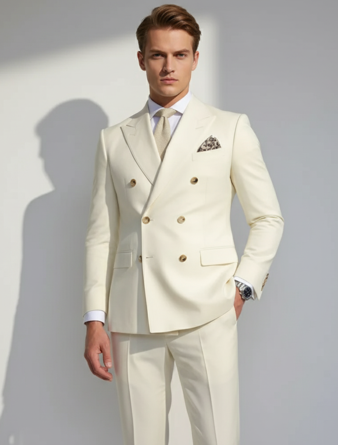 Lucas | Conjunto de traje de primavera para hombre de doble botonadura