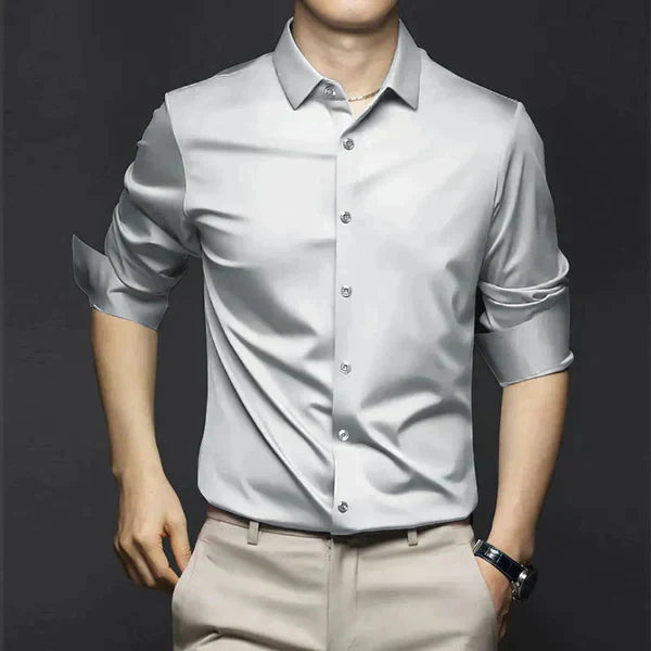 Aquiles | Camisa elástica de primavera de corte slim para hombre