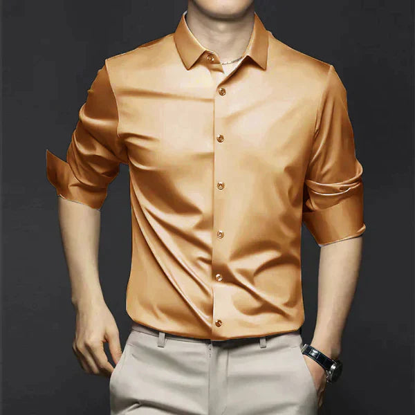 Aquiles | Camisa elástica de primavera de corte slim para hombre
