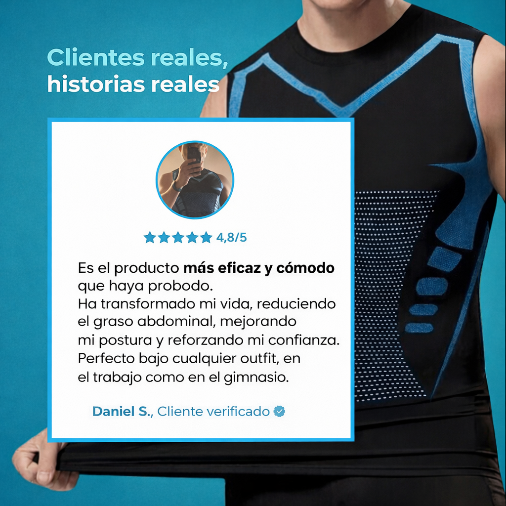 Camiseta De Compresión Masculina – Moldea Torso Y Mejora Postura
