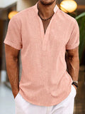 Renzo | Camiseta para hombre de manga corta con cuello henley y diseño casual