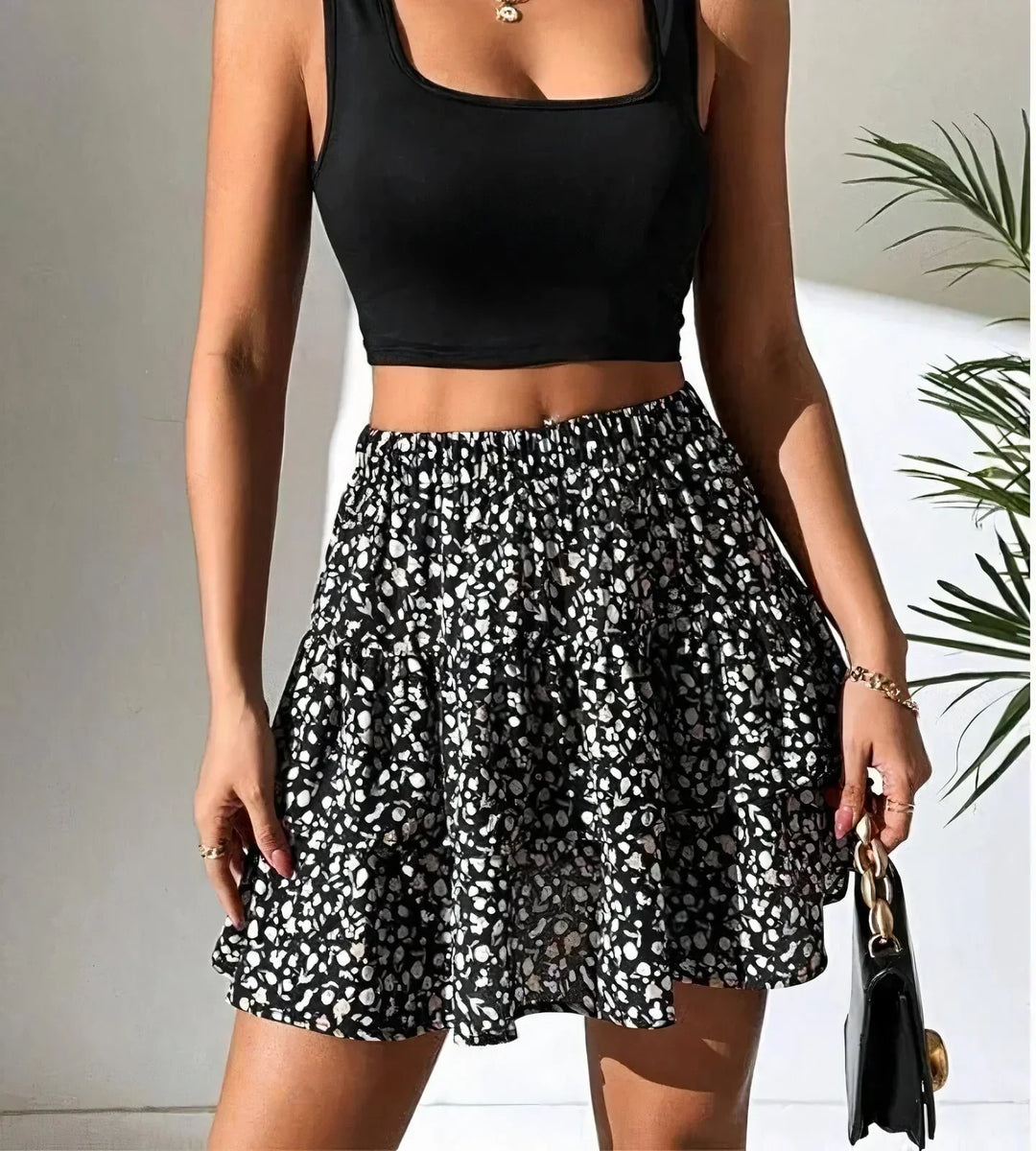 Enira | Falda mini de primavera en capas con estilo para mujer